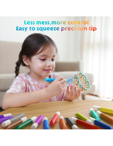 24 Lápices de Pintura para Ventanas HBorna - Multicolor 10ml