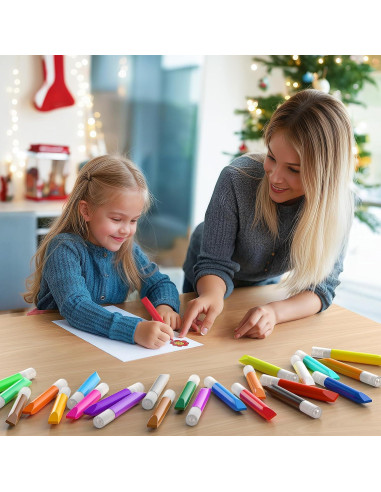 24 Lápices de Pintura para Ventanas HBorna - Multicolor 10ml