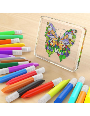 24 Lápices de Pintura para Ventanas HBorna - Multicolor 10ml