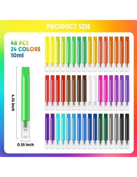 24 Lápices de Pintura para Ventanas HBorna - Multicolor 10ml