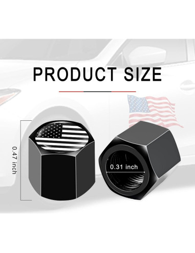 Tapas de Válvula de Neumático Ajxn 4 Pcs Bandera Americana
