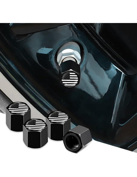 Tapas de Válvula de Neumático Ajxn 4 Pcs Bandera Americana