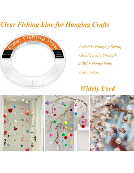 Hilo de Pesca Transparente WUINOID 400m 0.22mm Nylon