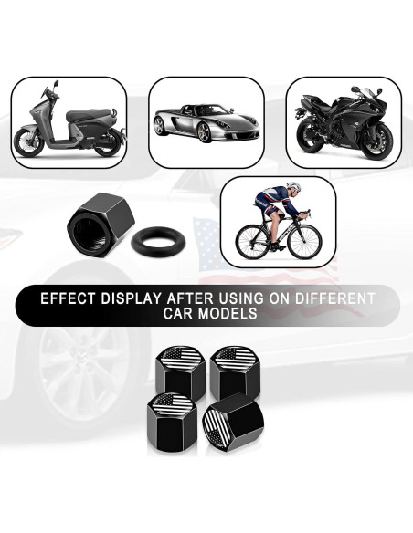 Tapas de Válvula de Neumático Ajxn 4 Pcs Bandera Americana