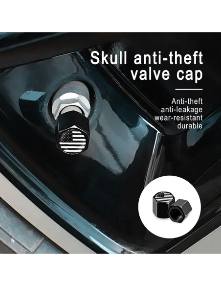 Tapas de Válvula de Neumático Ajxn 4 Pcs Bandera Americana