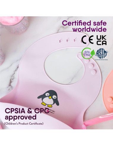 Baberos de Silicona NatureBond con Bolsa Impermeable - 2 Pcs