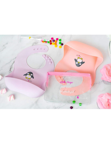 Baberos de Silicona NatureBond con Bolsa Impermeable - 2 Pcs