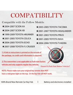 Control Remoto MechanMagic para Toyota 1999-2009 - 2 Piezas 2