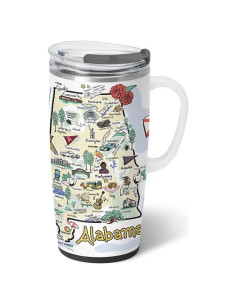 Taza de Viaje Aislada Swig Life 22oz con Asa y Tapa Alabama