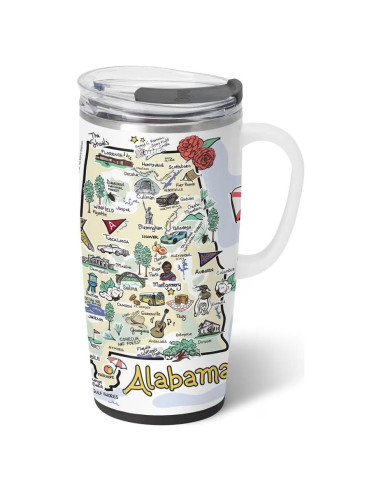 Taza de Viaje Aislada Swig Life 22oz con Asa y Tapa Alabama