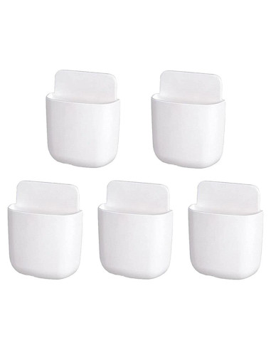 5 Soportes Adhesivos para Control Remoto Hikinlichi Blanco