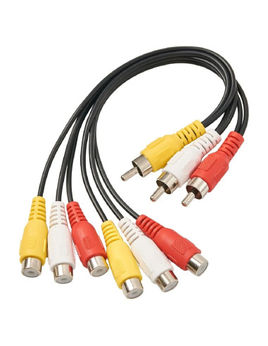 Cable Divisor RCA 3 Macho a 6 Hembra ZZJMCH 30 cm Audio Video