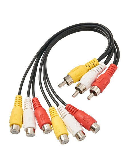 Cable Divisor RCA 3 Macho a 6 Hembra ZZJMCH 30 cm Audio Video