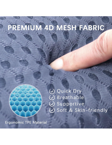 Almohada de Baño Anevna con Malla 4D y 6 Ventosas - Marino