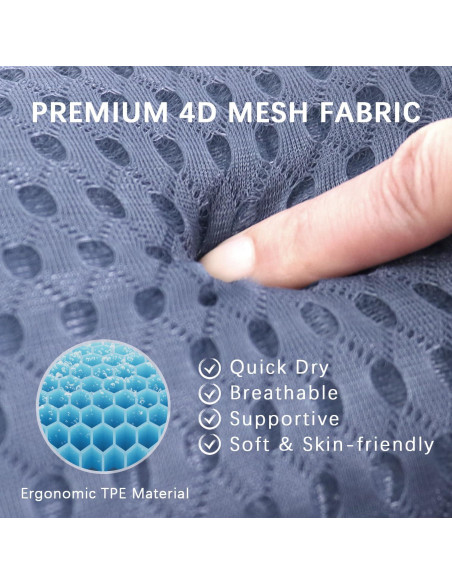Almohada de Baño Anevna con Malla 4D y 6 Ventosas - Marino