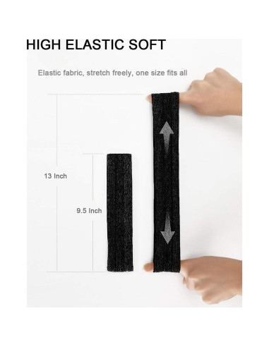 Cintas de sudor antideslizantes Calbeing - Juego de 4 bandas negras