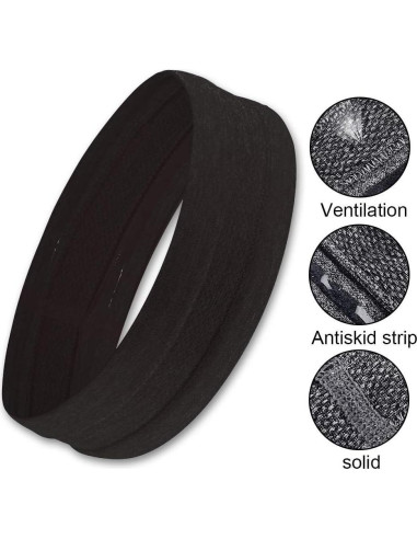 Cintas de sudor antideslizantes Calbeing - Juego de 4 bandas negras