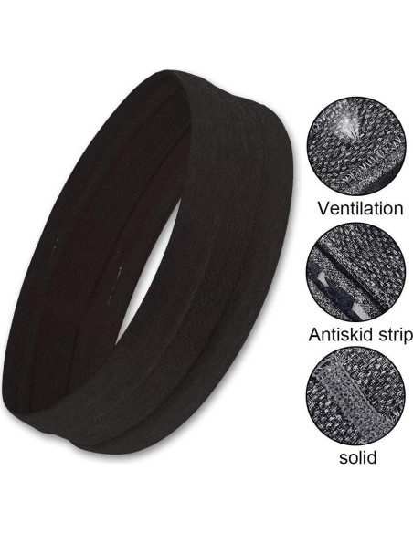 Cintas de sudor antideslizantes Calbeing - Juego de 4 bandas negras