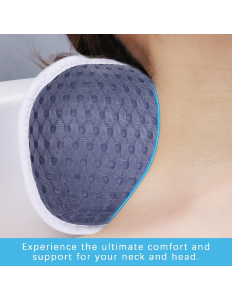 Almohada de Baño Anevna con Malla 4D y 6 Ventosas - Marino