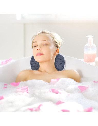 Almohada de Baño Anevna con Malla 4D y 6 Ventosas - Marino