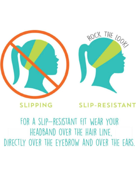 Cintas de sudor antideslizantes Calbeing - Juego de 4 bandas negras