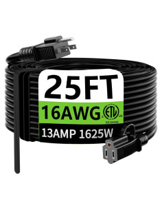 Cable de Extensión HUANCHAIN 7.62m Impermeable 16AWG 13A