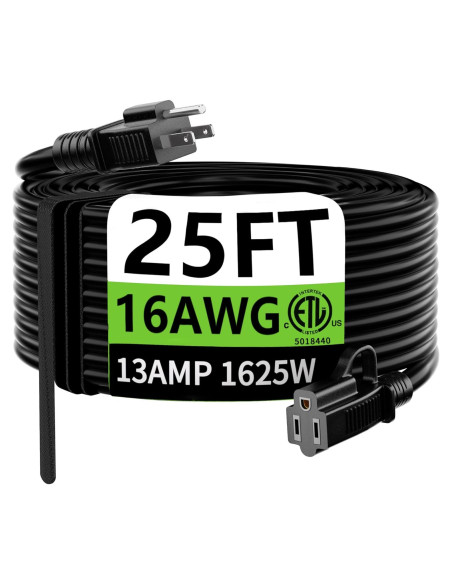 Cable de Extensión HUANCHAIN 7.62m Impermeable 16AWG 13A