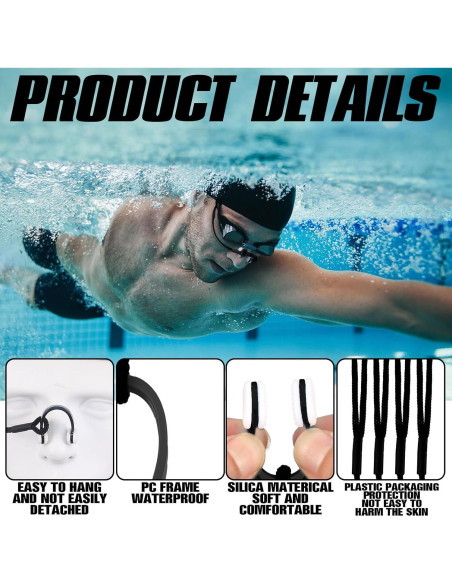10 Clips de Nariz para Natación Seenelling QAR3970 Silicona