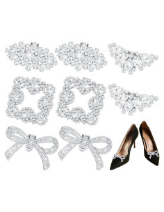 Clips de Zapato Juexica - 4 Pares de Rhinestone y Cristal