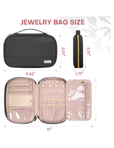 Estuche Organizador de Joyas TBTOTRA Negro 24x14 cm 2