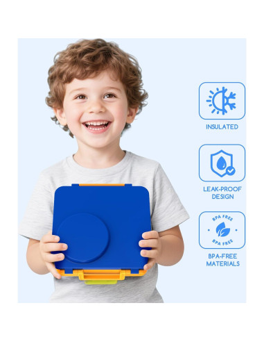 Caja Bento JoyYum Azul - Almuerzo Aislado 4 Compartimentos