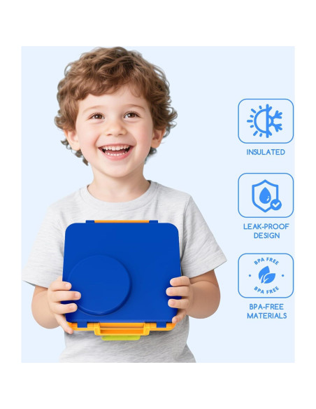 Caja Bento JoyYum Azul - Almuerzo Aislado 4 Compartimentos Caja Bento JoyYum Azul - Almuerzo Aislado 4 Compartimentos