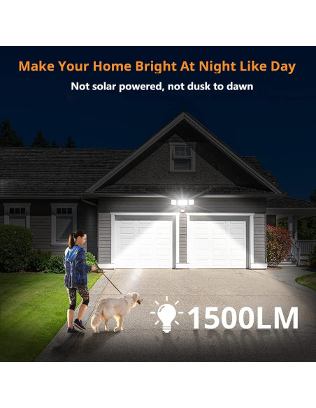 LEPOWER Luz de Inundación LED Inalámbrica 1500LM Exterior