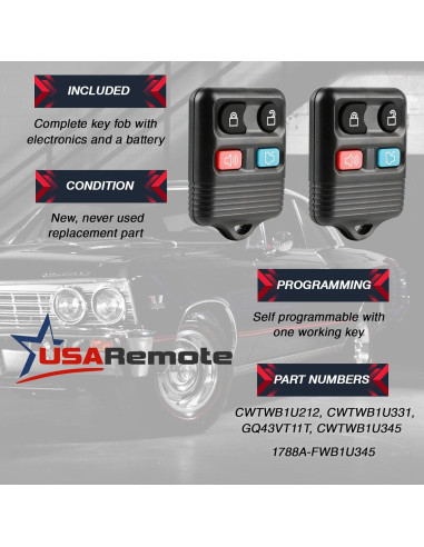 Control Remoto USARemote para Ford y Lincoln CWTWB1U345