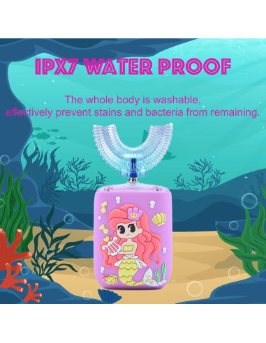 Cepillo de Dientes Eléctrico Geacker Sirena 2-7 Años IPX7