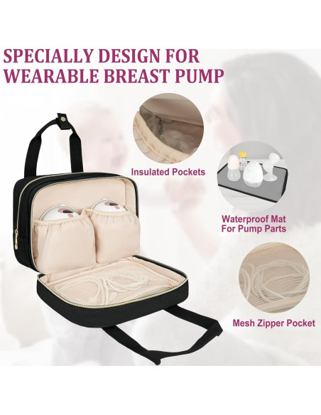 Bolsa de Viaje para Enfriar Leche Materna Momcozy Negra