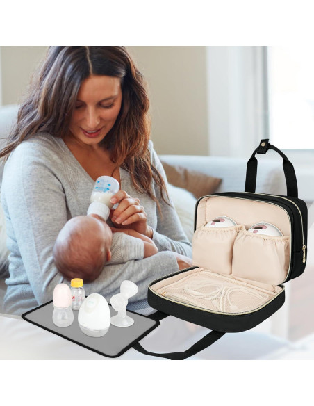 Bolsa de Viaje para Enfriar Leche Materna Momcozy Negra