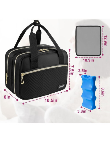 Bolsa de Viaje para Enfriar Leche Materna Momcozy Negra