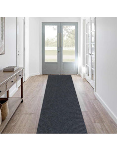 Alfombra Runner LITA Doble Raya Gris 61x183 cm Antideslizante 2