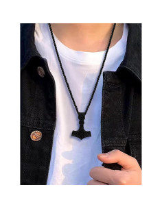 Collar Martillo de Thor Vikingo Joyería Nórdica Acero Inoxidable 18K 2