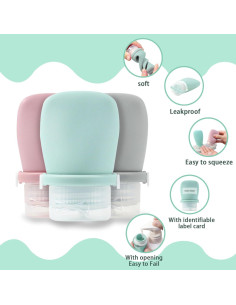 Juego de Botellas de Silicona RILYSUN 38ml Reutilizables Viaje 2