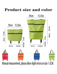 Carrito de Compras Plegable TNRAADREM Azul 2 en 1 37L 2