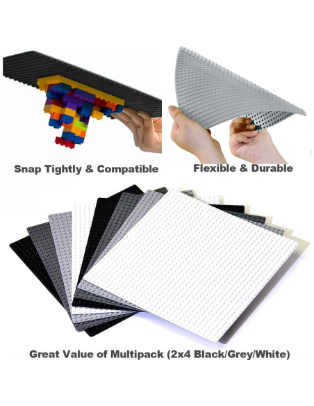 Paquete de 8 Placas Base de Ladrillos 25.5x25.5 cm ABS