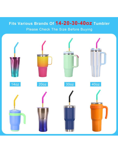 Juego de Popotes de Acero Inoxidable DKYEUD 8.5" 6 Piezas Ecológicos