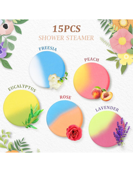 15 Pastillas de Vapor de Ducha Aromaterapia Leoce - Relajación