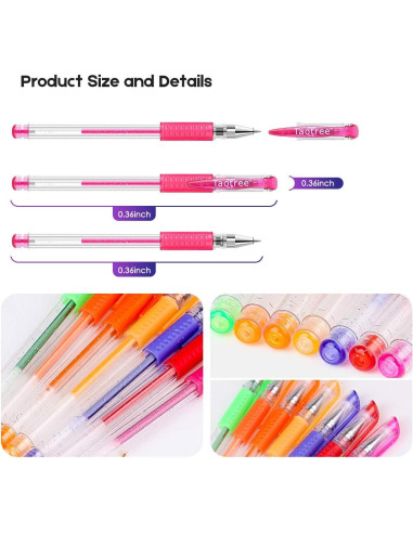 Set de 32 Bolígrafos de Gel Brillante Taotree Multicolor