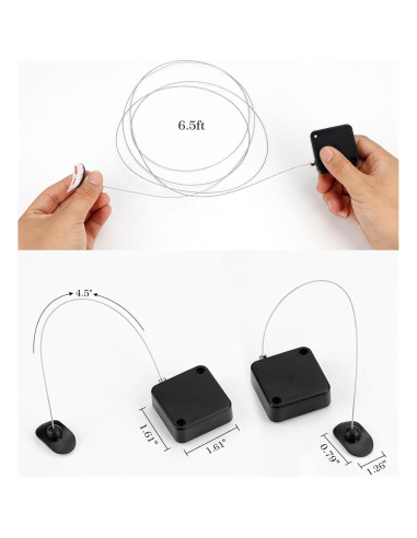 Cable Retráctil de Seguridad EKZ 1.98m con Control Remoto