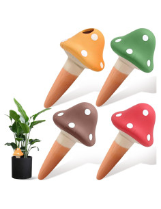 4 Picos de Riego Automático de Terracota 150ml para Plantas