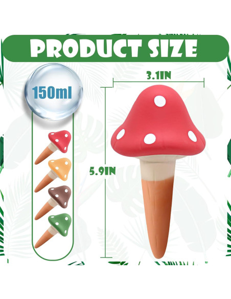 4 Picos de Riego Automático de Terracota 150ml para Plantas