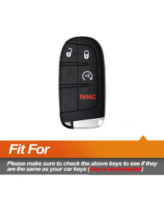 Cubierta de llavero de silicona EYANBIS para Dodge y Jeep - Negro 2